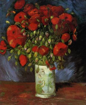 Vincent Van Gogh : Vase with Red Poppies